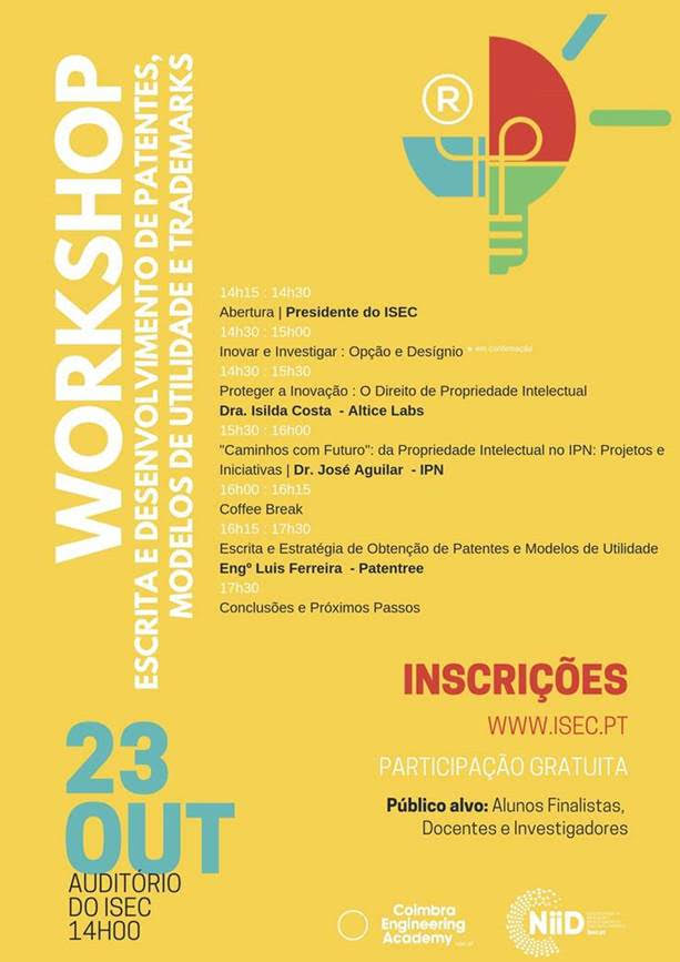 Rádio Regional do Centro: Workshop de Escrita e Desenvolvimento de Patentes realiza-se dia 23 no ISEC Rádio Regional do Centro: Workshop de Escrita e Desenvolvimento de Patentes realiza-se dia 23 no ISEC