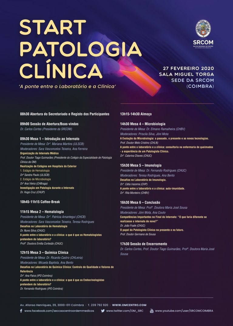 Rádio Regional do Centro: SRCOM acolhe “Start Patologia Clínica” com especialistas de todo o País