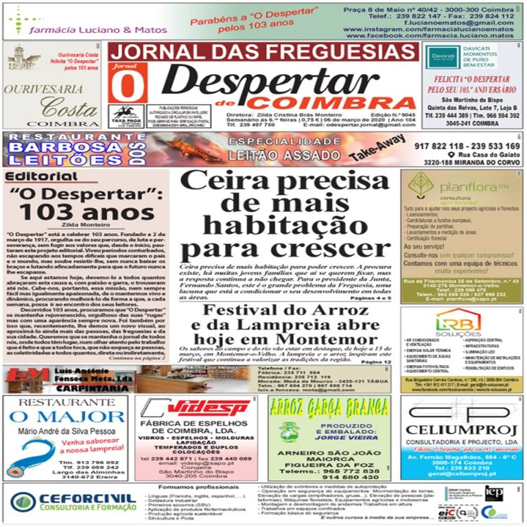 Rádio Regional do Centro: Programa da Manhã: O jornal ‘O Despertar’ celebra 103 anos
