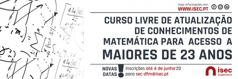 Rádio Regional do Centro: ISEC com vagas para o Curso de Actualização de Conhecimentos de Matemática