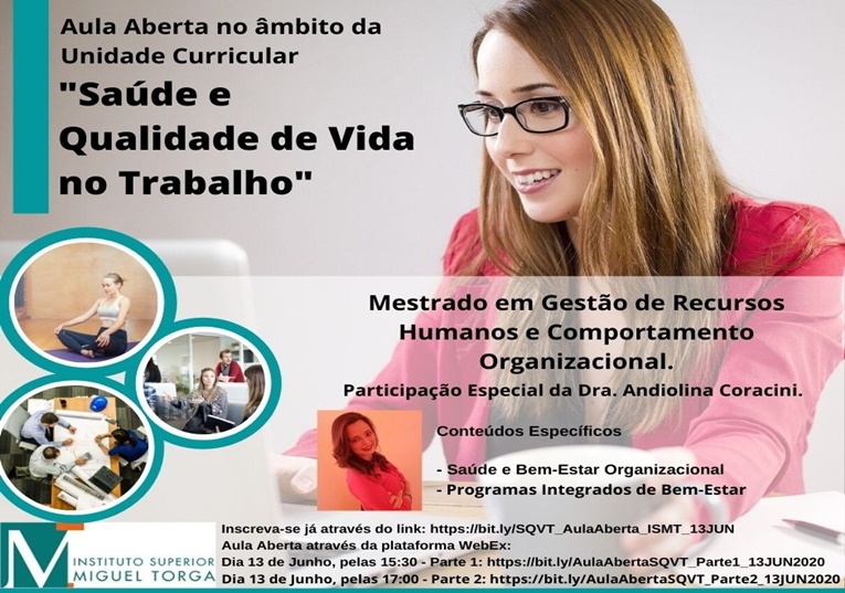 Rádio Regional do Centro: ISMT promove, amanhã, Webinar sobre “Saúde e Qualidade de Vida no Trabalho”