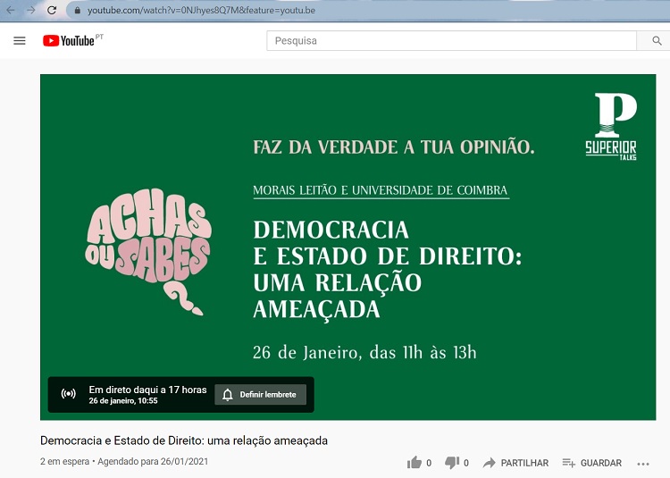 Rádio Regional do Centro: UC em destaque na “PSuperior Talk” para debater Democracia e Estado de Direito