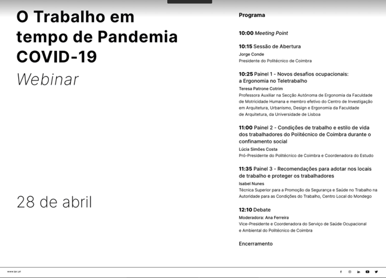Rádio Regional do Centro: Politécnico de Coimbra dinamiza webinar sobre trabalho em tempo de Pandemia