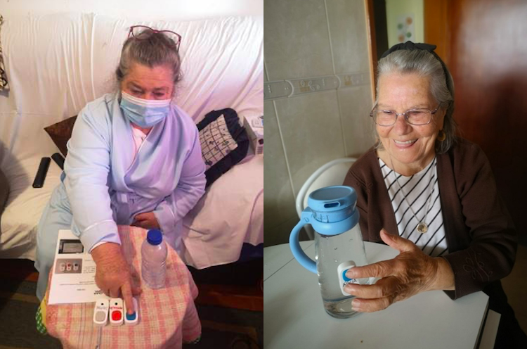 Rádio Regional do Centro: Utentes da Cáritas de Coimbra experimentam botões que os lembram de beber água