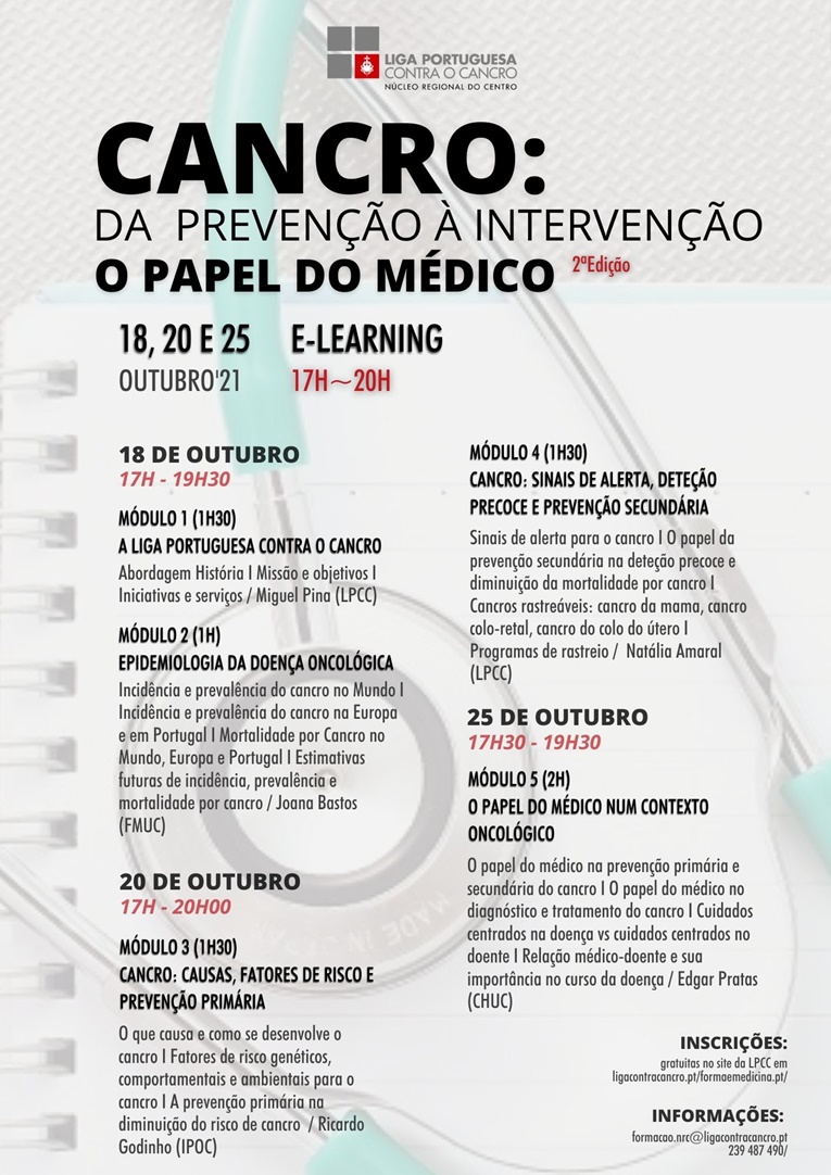 Rádio Regional do Centro: LPCC alerta para “O papel do médico na prevenção do cancro”