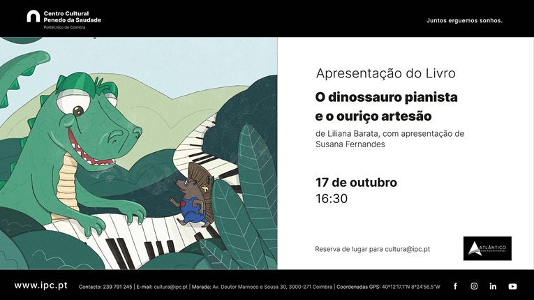Rádio Regional do Centro: Apresentação do livro «O dinossauro pianista e o ouriço artesão» no Centro Cultural do IPC
