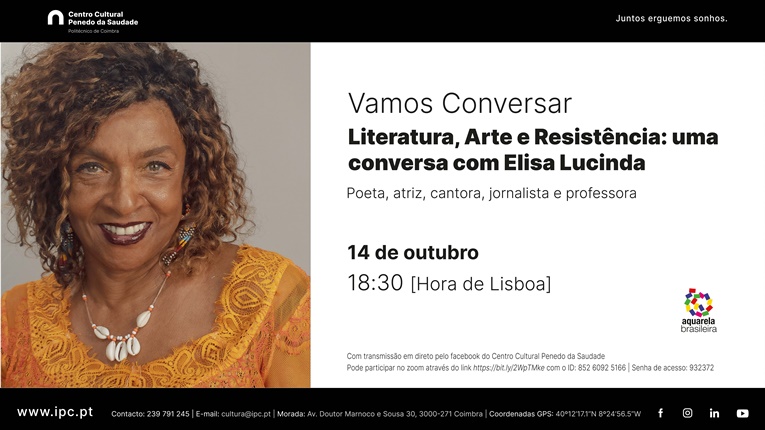 Rádio Regional do Centro: Instituto Politécnico de Coimbra apresenta “Vamos Conversar com Elisa Lucinda”