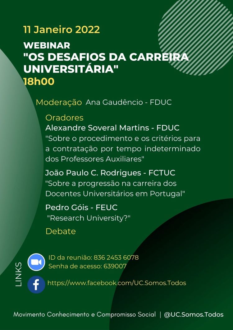 Rádio Regional do Centro: Webinar “Os Desafios da Carreira Universitária” decorre via Zoom