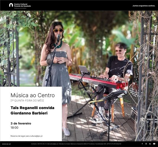Rádio Regional do Centro: Concerto com Taïs Reganelli e Giordanno Barbieri no Centro Cultural do IPC