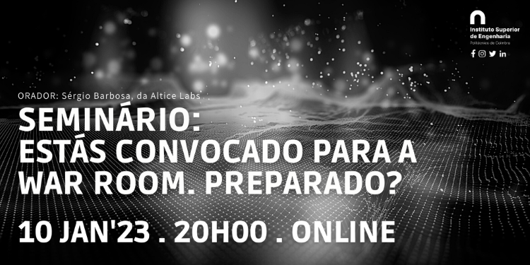 Rádio Regional do Centro: ISEC com seminário “Estás convocado para a War Room. Preparado?”