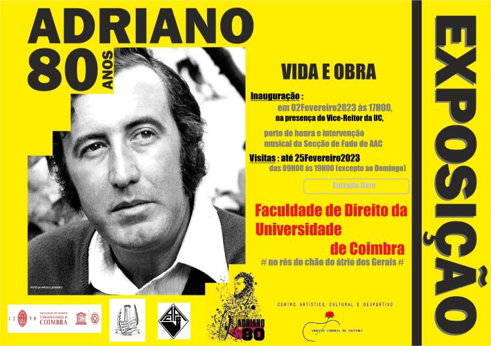 Rádio Regional do Centro: Cantor Adriano ‘regressa’ em exposição à Faculdade de Coimbra onde estudou Direito