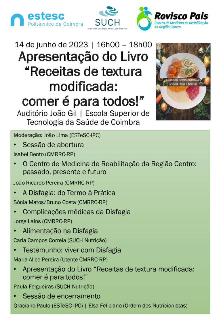Rádio Regional do Centro: ESTeSC – IPC apresenta hoje o livro “Receitas de textura modificada: comer é para todos!”