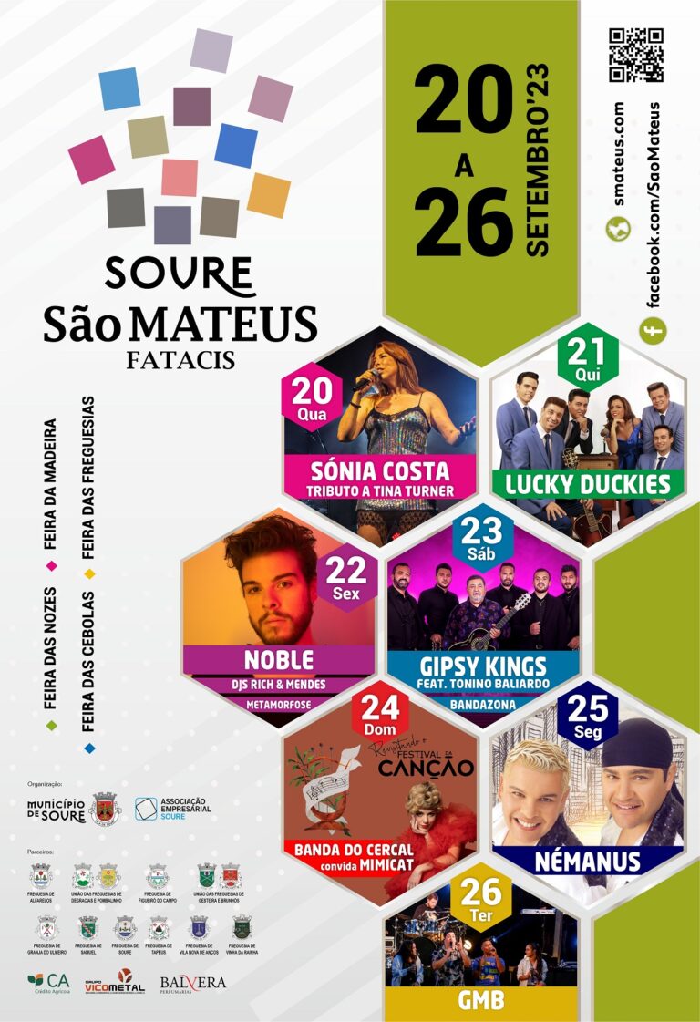 Rádio Regional do Centro: Cartaz São Mateus e FATACIS Soure 2023 já é conhecido