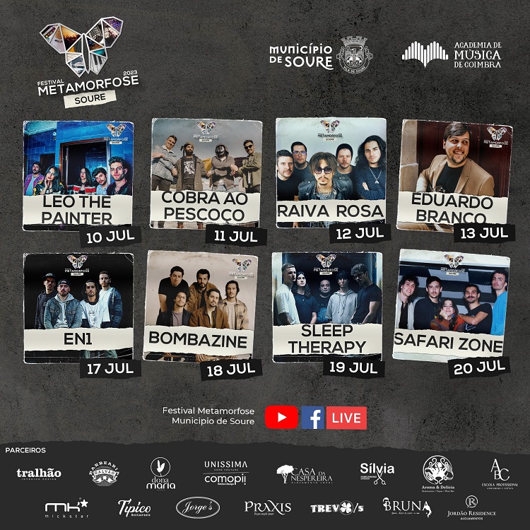Rádio Regional do Centro: Oito bandas disputam Festival Metamorfose de Soure nas redes sociais