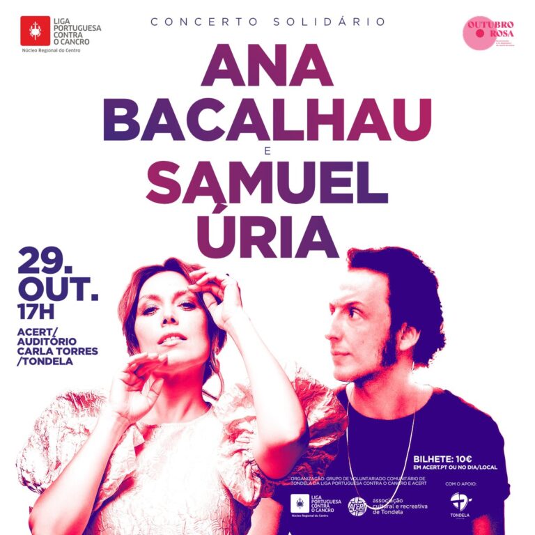 Rádio Regional do Centro: Ana Bacalhau e Samuel Úria dão concerto solidário em Tondela