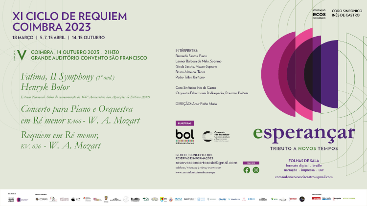 Rádio Regional do Centro: Coro Sinfónico Inês de Castro apresenta novo concerto do Ciclo Requiem de Coimbra