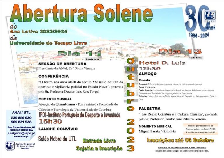 Rádio Regional do Centro: Abertura Solene da Universidade do Tempo Livre da ANAI