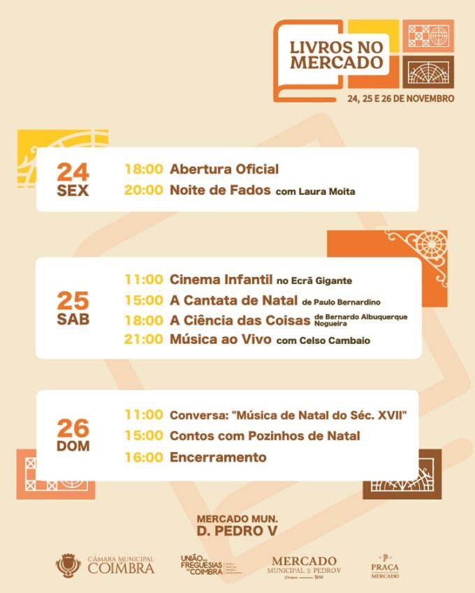 Rádio Regional do Centro: Coimbra promove “Livros no Mercado” de 24 a 26 de Novembro