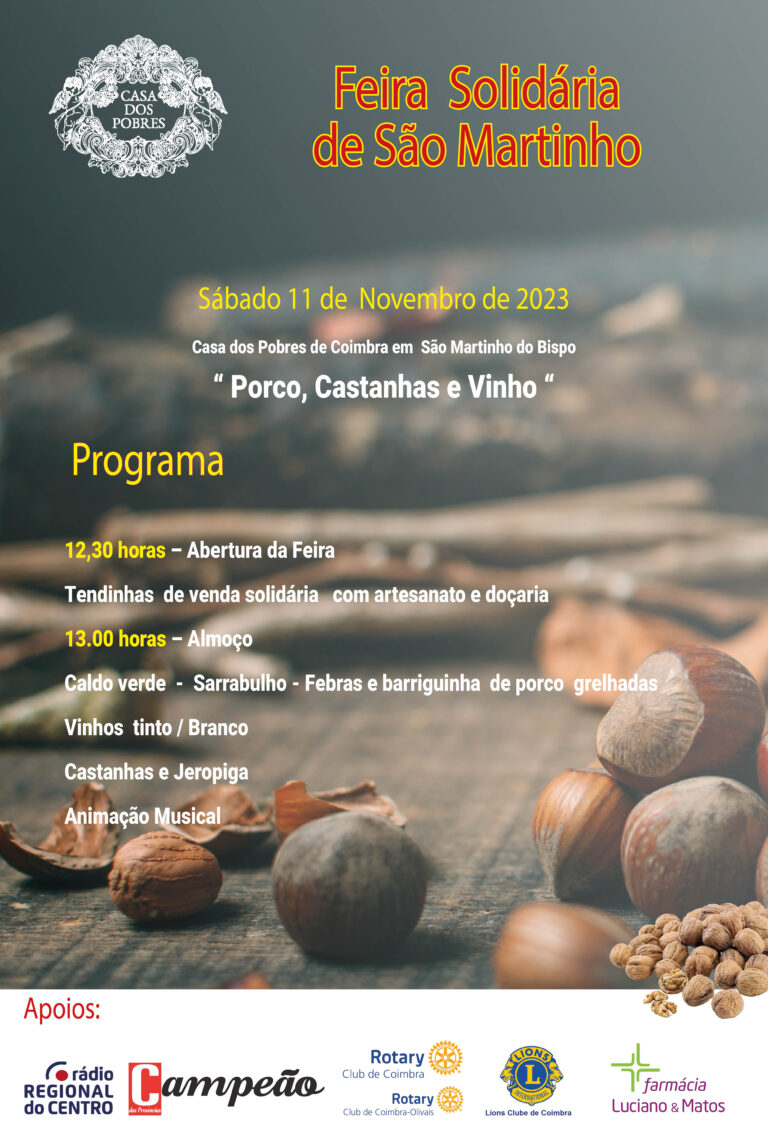 Rádio Regional do Centro: Casa dos Pobres de Coimbra realiza este sábado a Feira Solidária de São Martinho