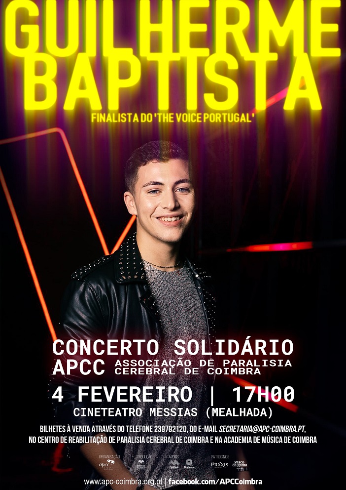 Rádio Regional do Centro: Guilherme Baptista, finalista do “The Voice”, em concerto solidário para a APCC Rádio Regional do Centro: Guilherme Baptista, finalista do “The Voice”, em concerto solidário para a APCC
