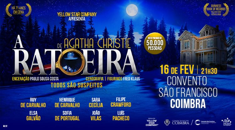 Rádio Regional do Centro: Coimbra rende-se ao mistério de Agatha Christie em ‘A Ratoeira’” no Convento São Francisco