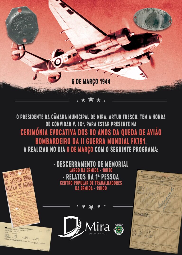 Rádio Regional do Centro: Mira evoca 80 anos da queda de avião bombardeiro da II Guerra Mundial Rádio Regional do Centro: Mira evoca 80 anos da queda de avião bombardeiro da II Guerra Mundial