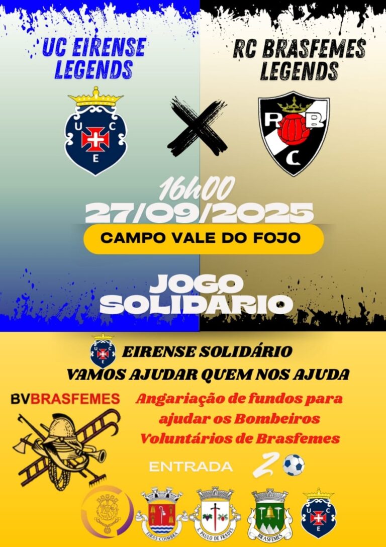 Rádio Regional do Centro: Eirense e Brasfemes unidos em jogo solidário para os Bombeiros de Brasfemes