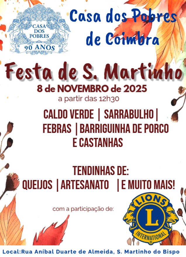 Rádio Regional do Centro: Casa dos Pobres de Coimbra realiza este sábado a Festa de São Martinho