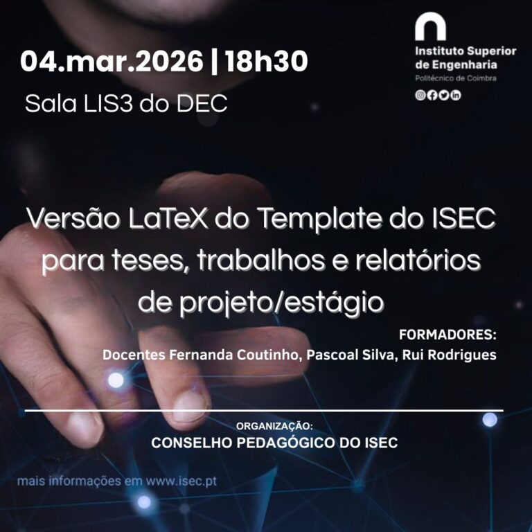 Rádio Regional do Centro: ISEC promove a formação Versão LaTeX do Template do ISEC para teses, trabalhos e relatórios