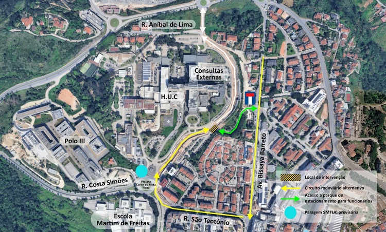 Rádio Regional do Centro: Obras do Metrobus fecham uma das entradas dos Hospitais da Universidade de Coimbra